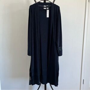 Elegant Black Long Cardigan and Tank Dress Size 3